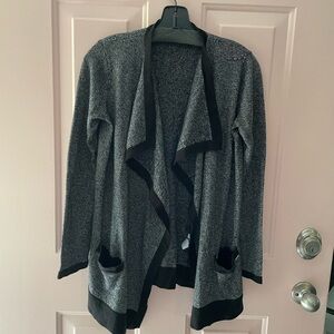 Calvin Klein Gray & Black Cardigan With Pockets - Size Small
